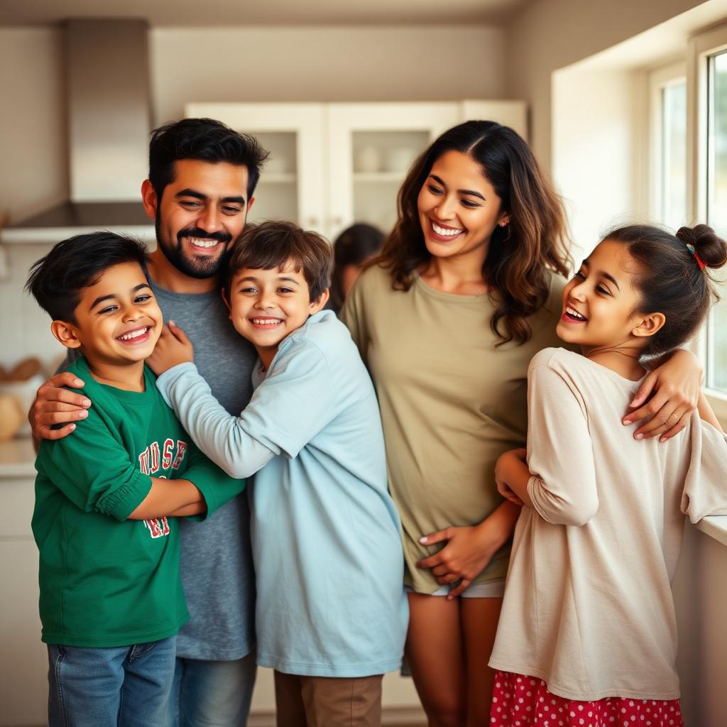 Familia en la cocina